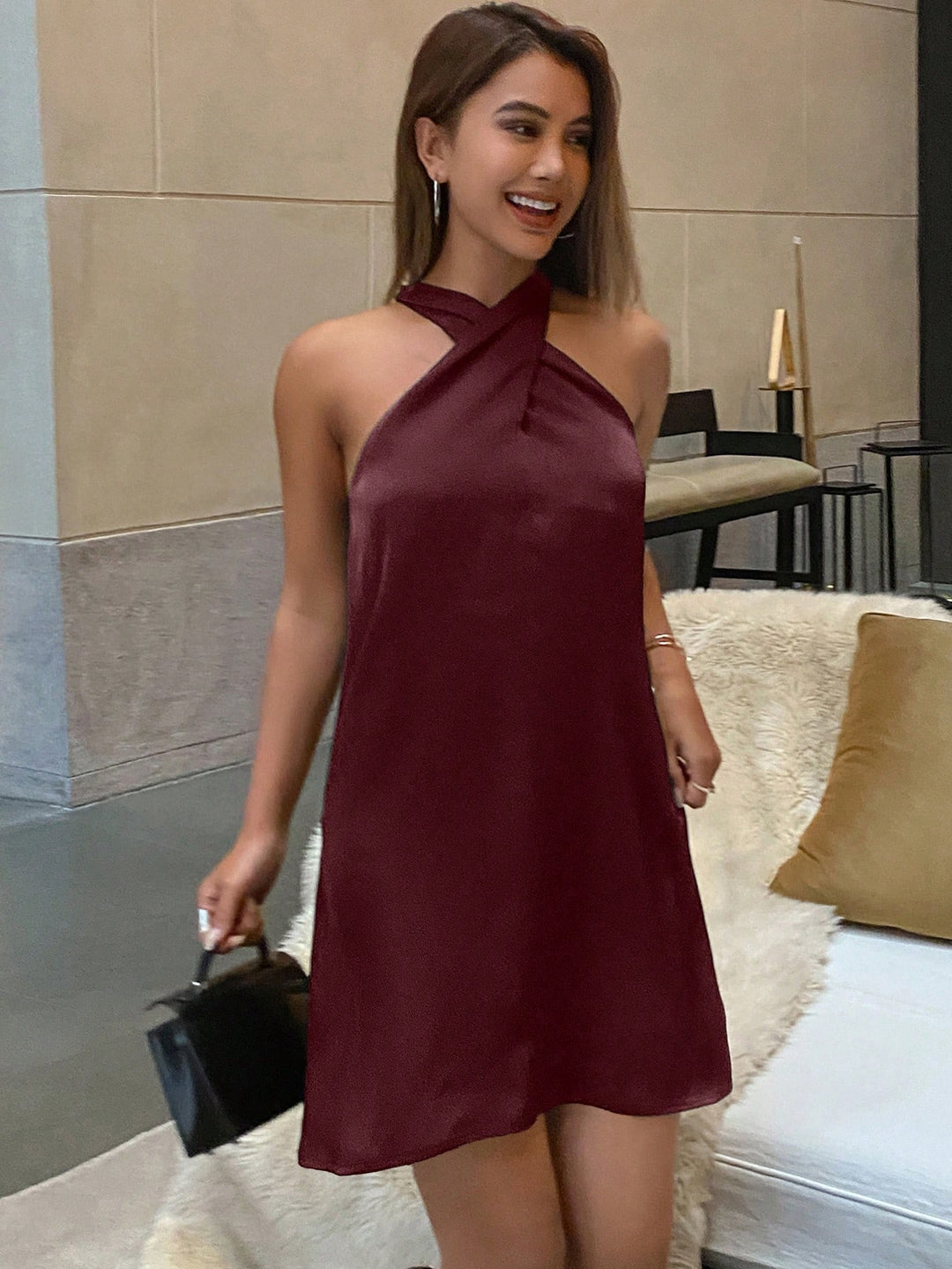 Rochie scurtă SHEIN, vișiniu