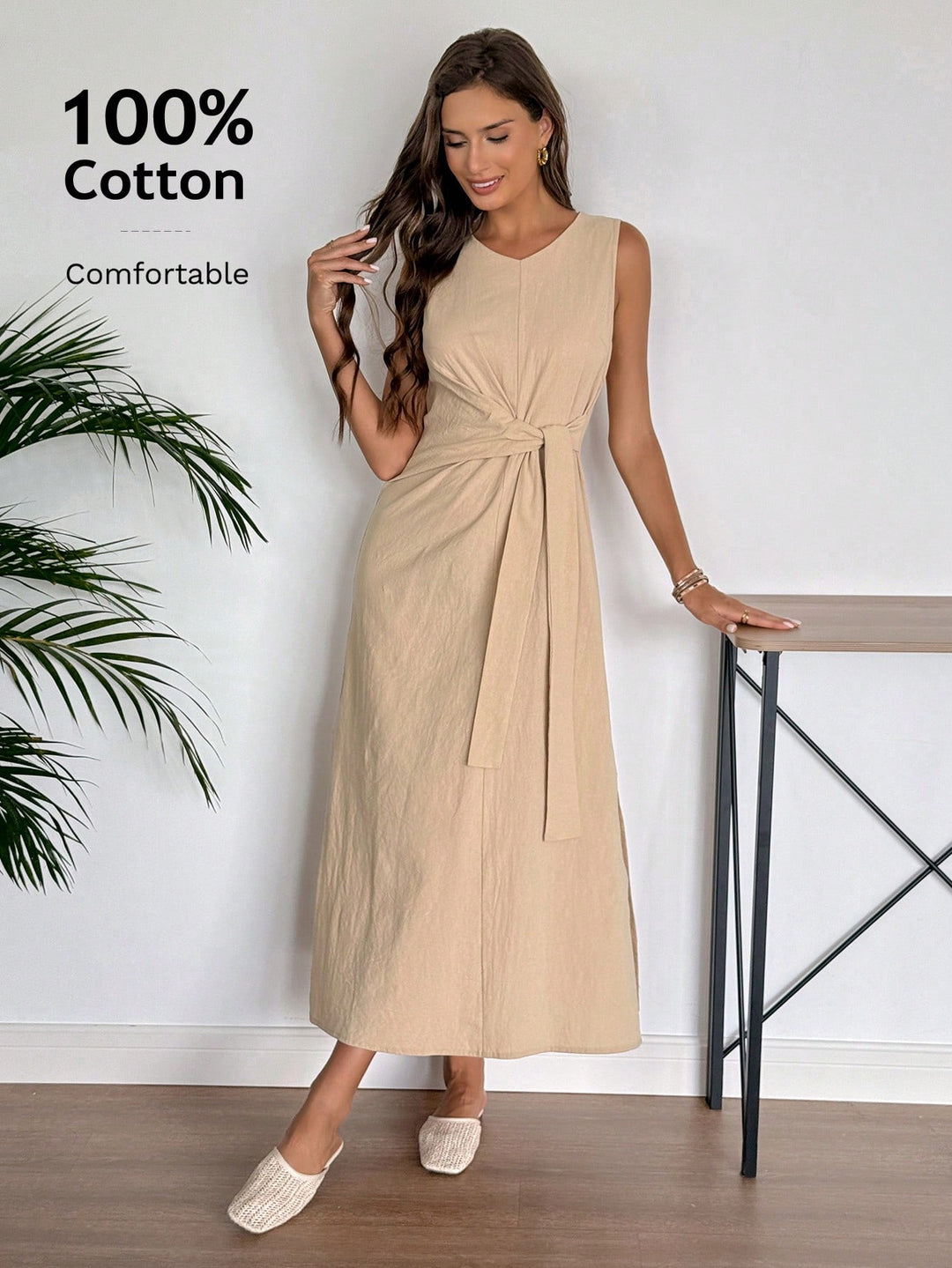 Rochie maxi SHEIN, kaki