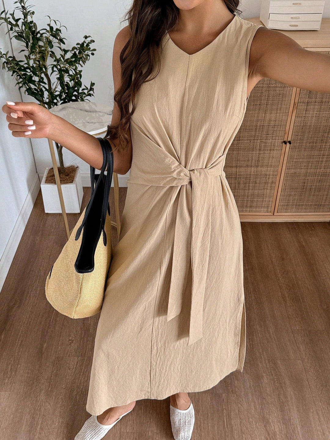 Rochie maxi SHEIN, kaki