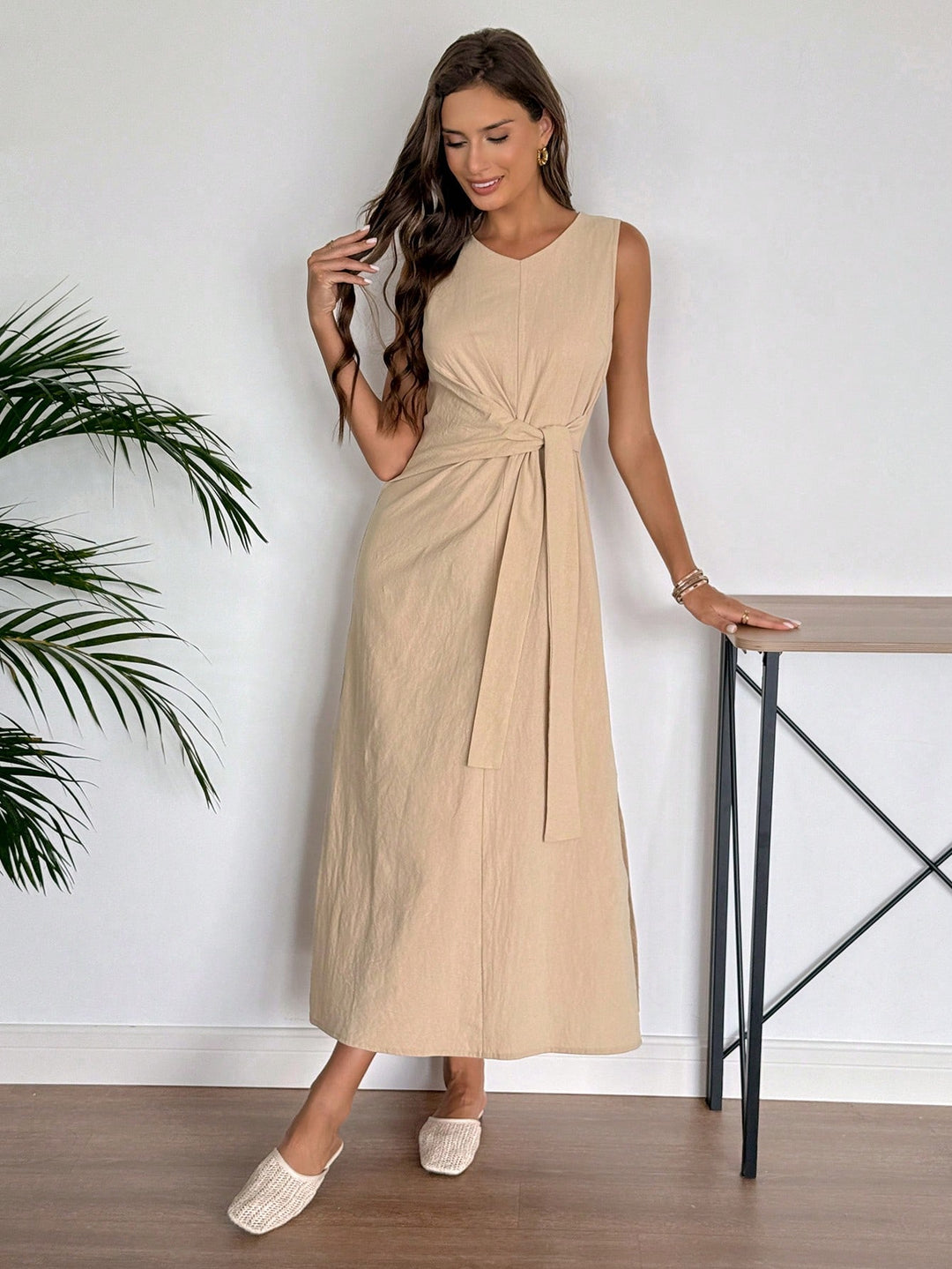 Rochie maxi SHEIN, kaki
