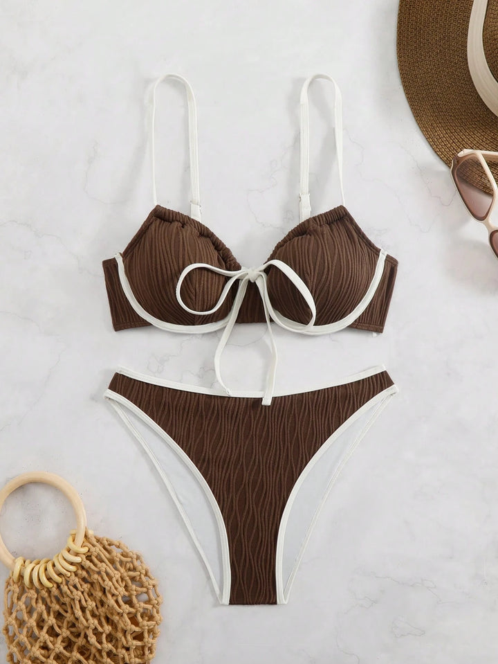 Costum de baie SHEIN, maro
