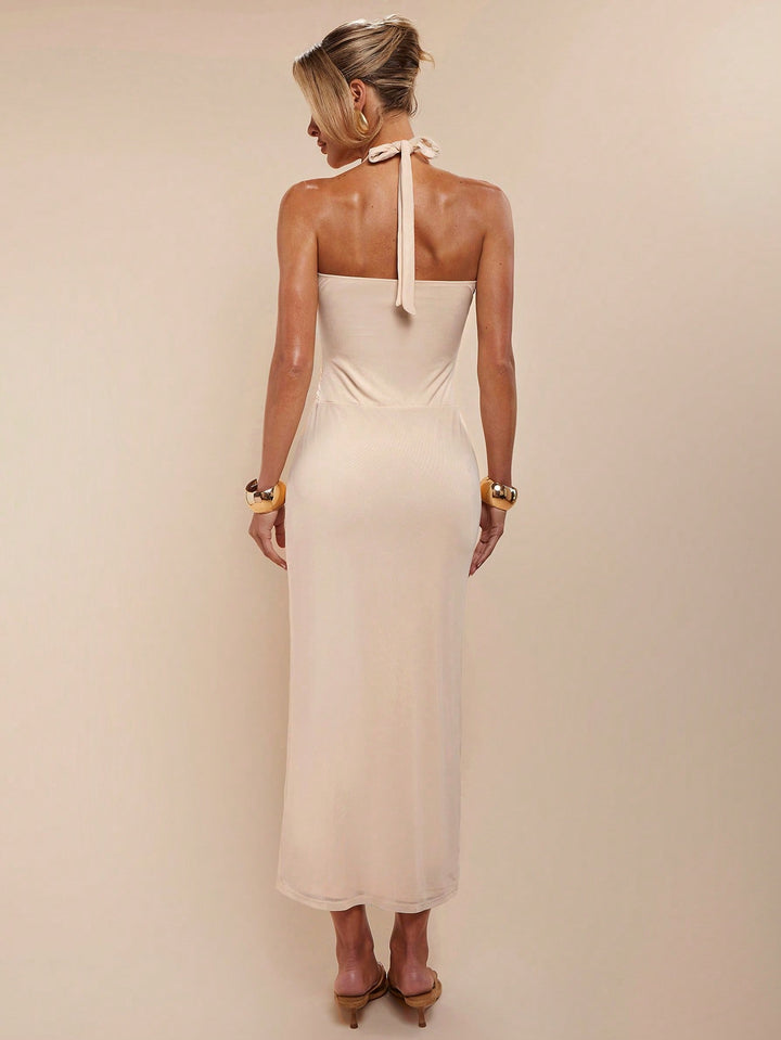 Rochie maxi SHEIN, bej