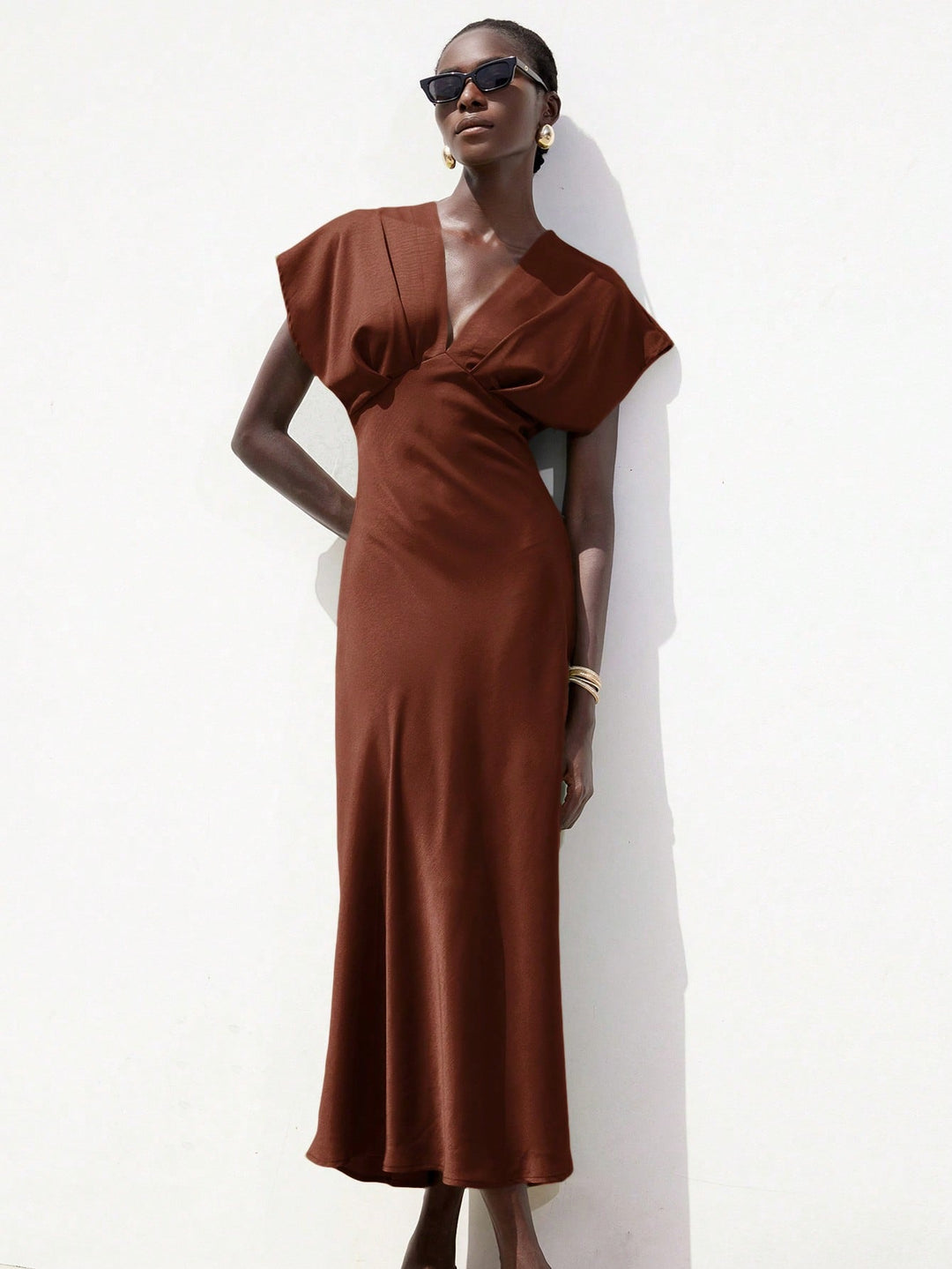 Rochie maxi SHEIN, maro
