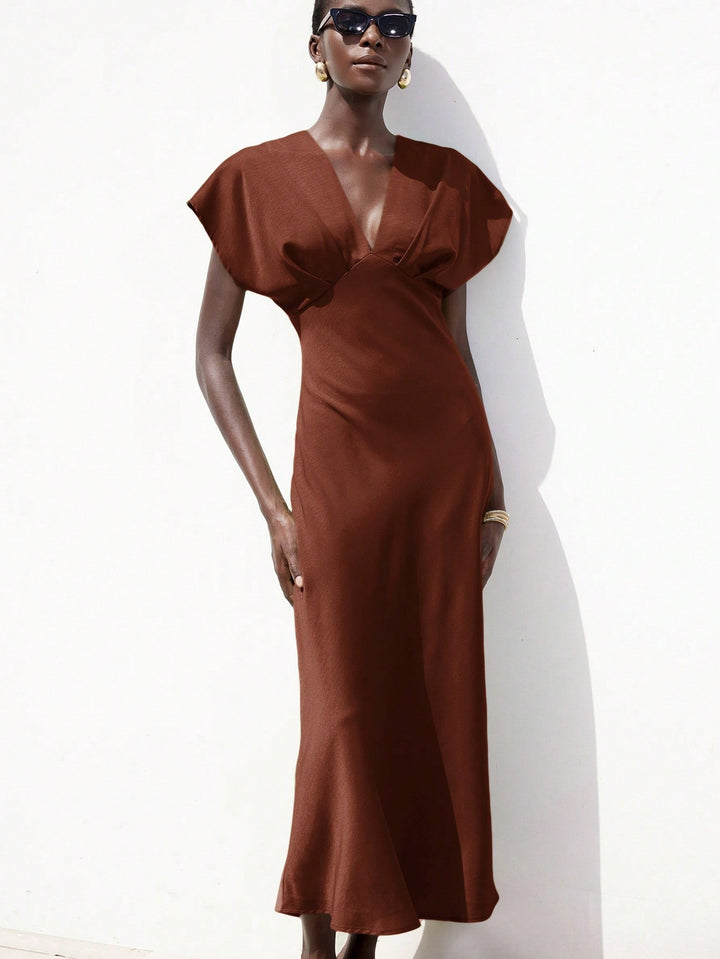 Rochie maxi SHEIN, maro
