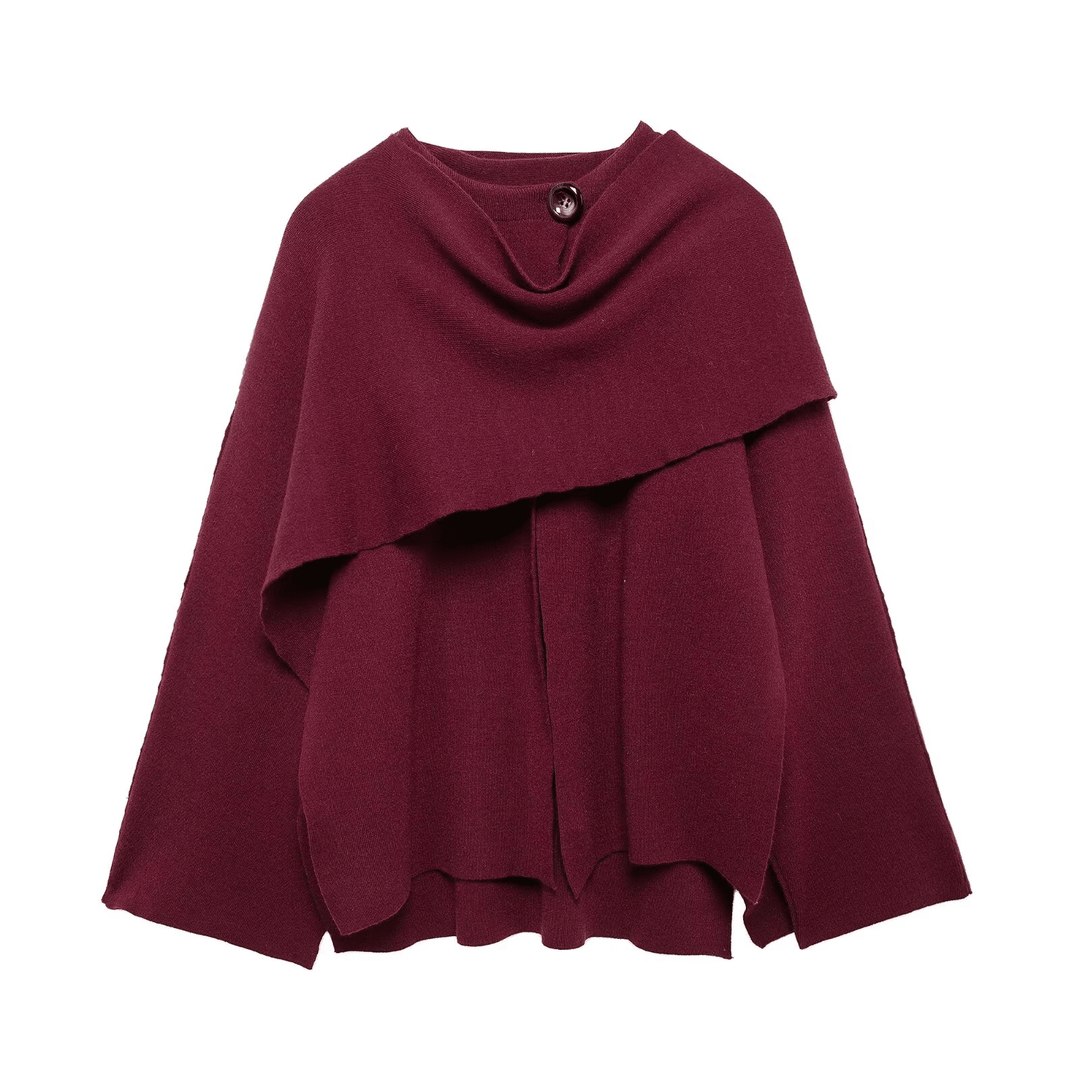 Cardigan poncho SHEIN, vișiniu