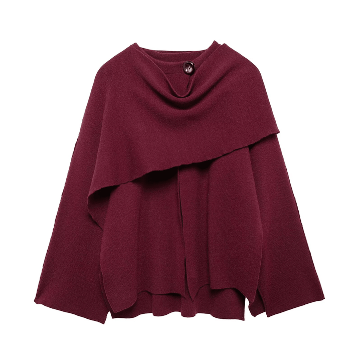 Cardigan poncho SHEIN, vișiniu