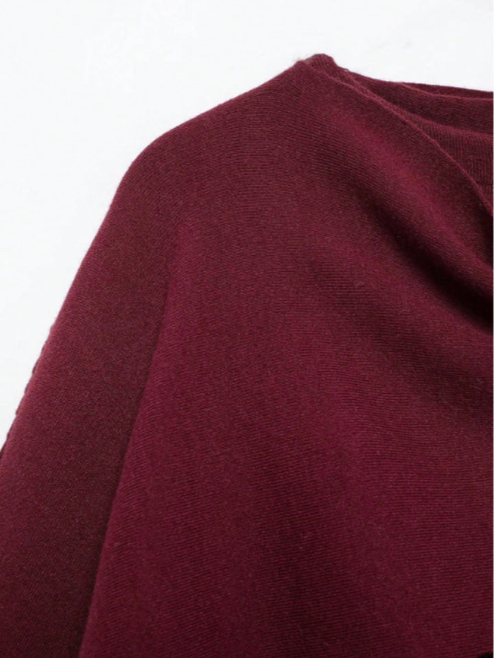 Cardigan poncho SHEIN, vișiniu