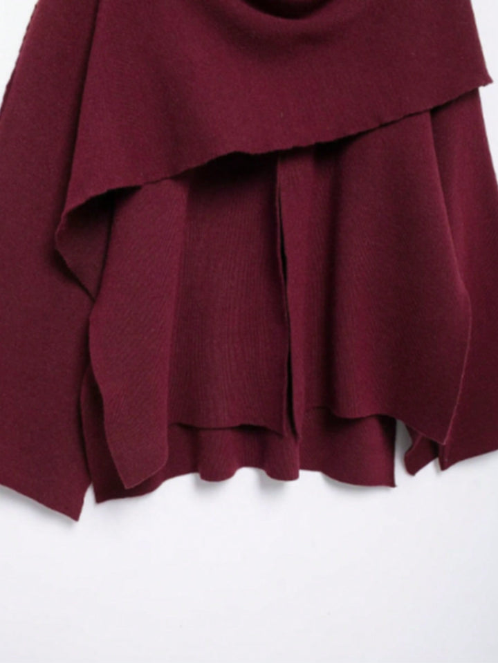 Cardigan poncho SHEIN, vișiniu