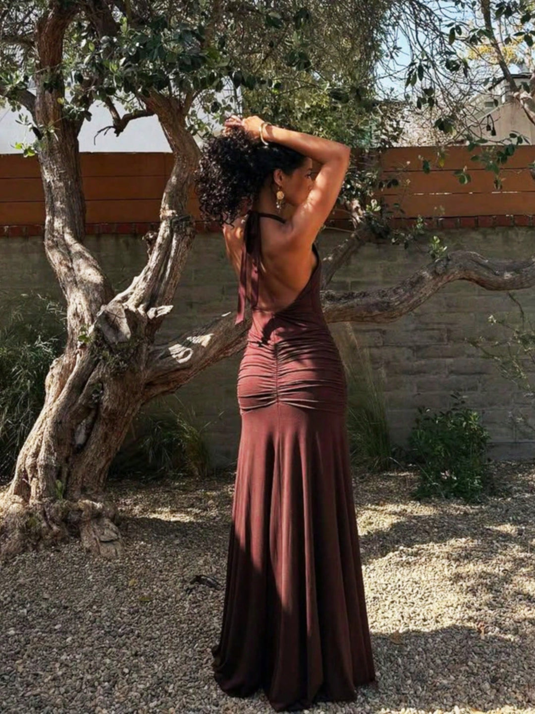 Rochie maxi SHEIN, maro