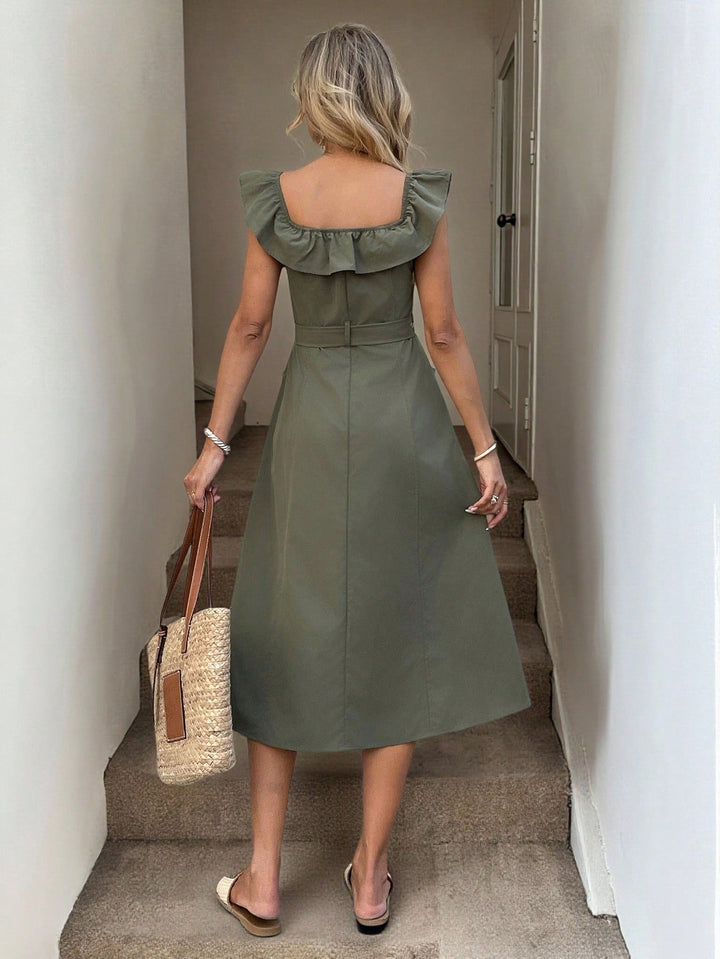 Rochie midi SHEIN, kaki