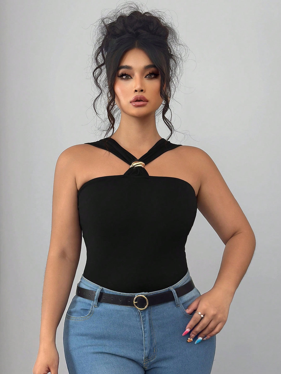 Top SHEIN, negru