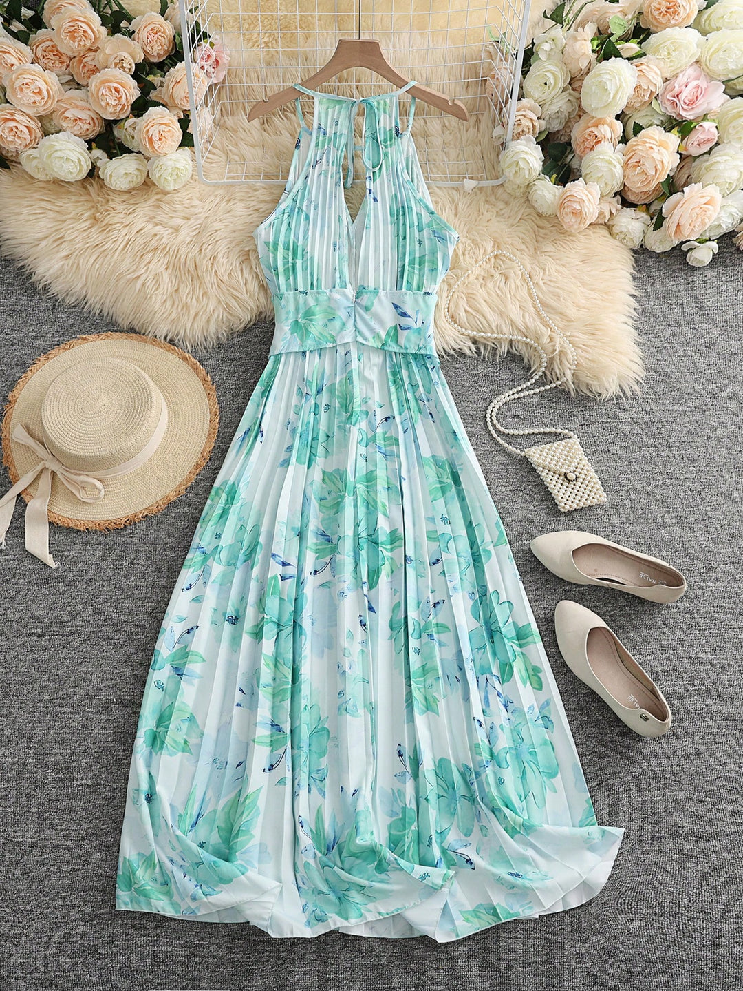 Rochie maxi SHEIN, verde