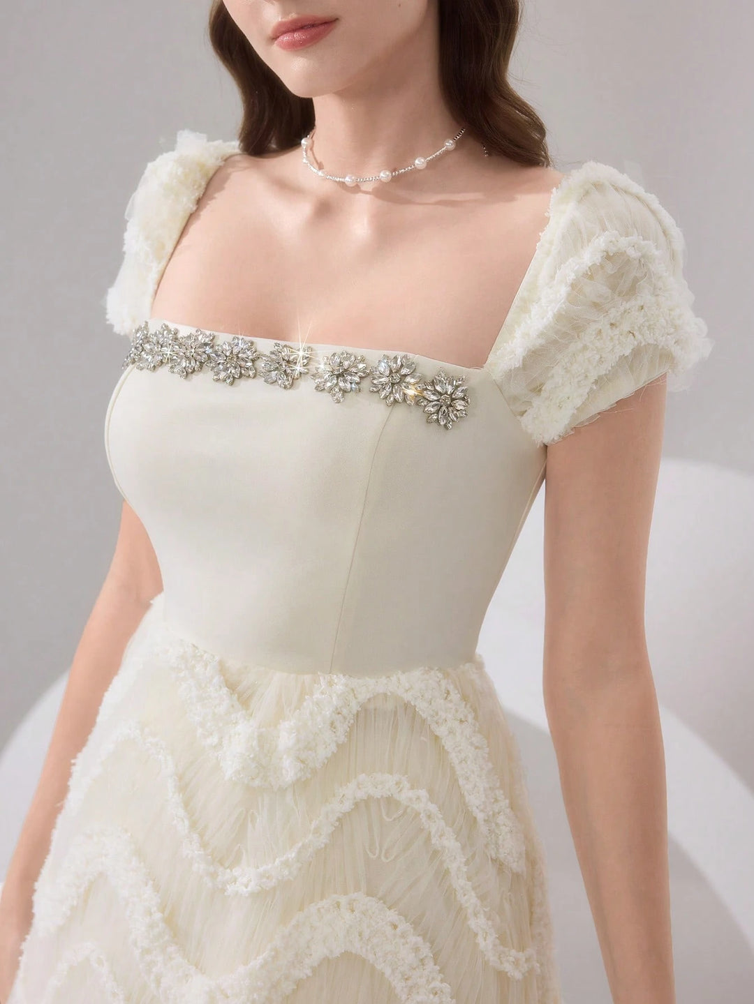 Rochie maxi SHEIN, crem
