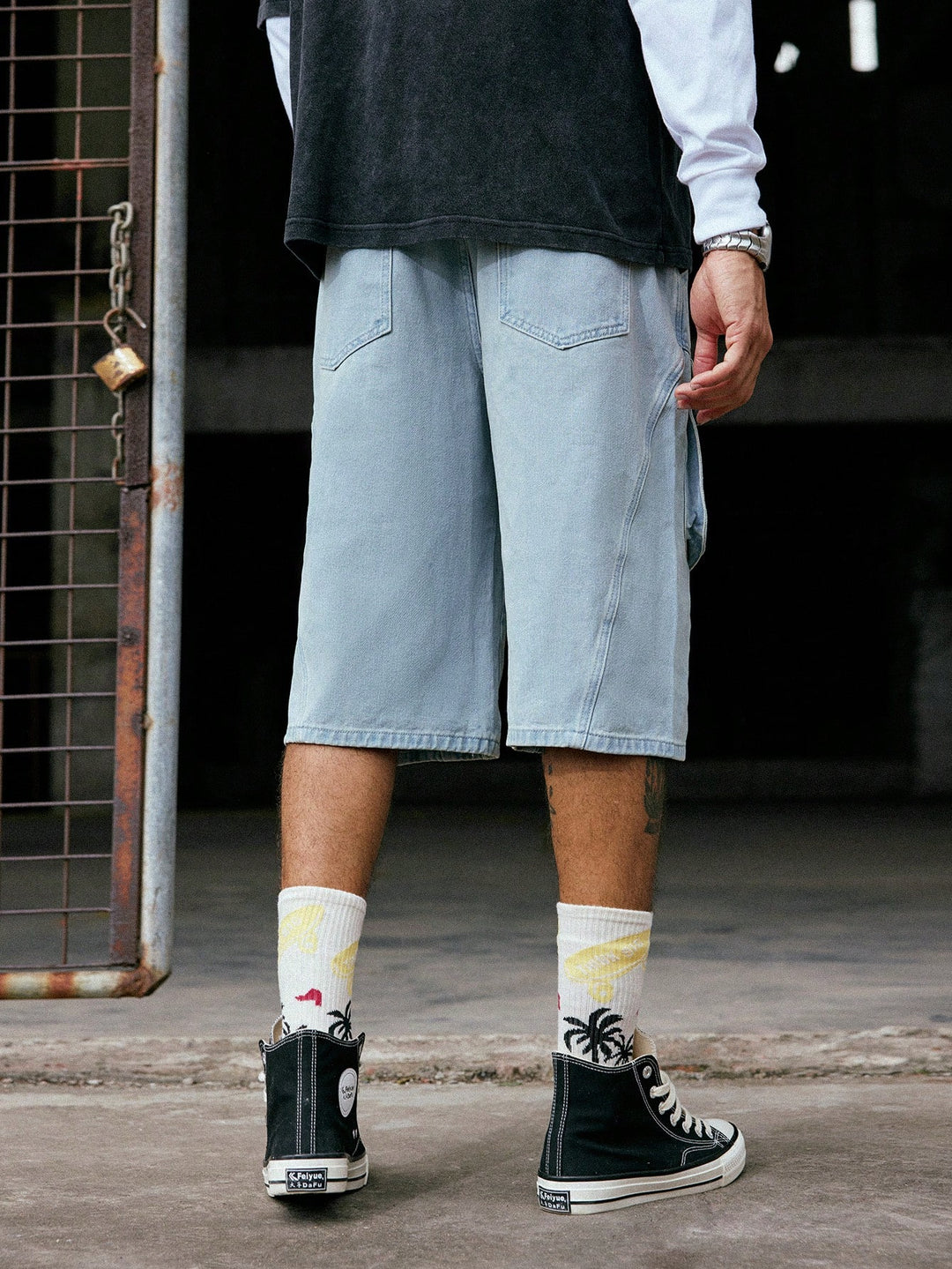 Pantaloni scurți SHEIN, albastru