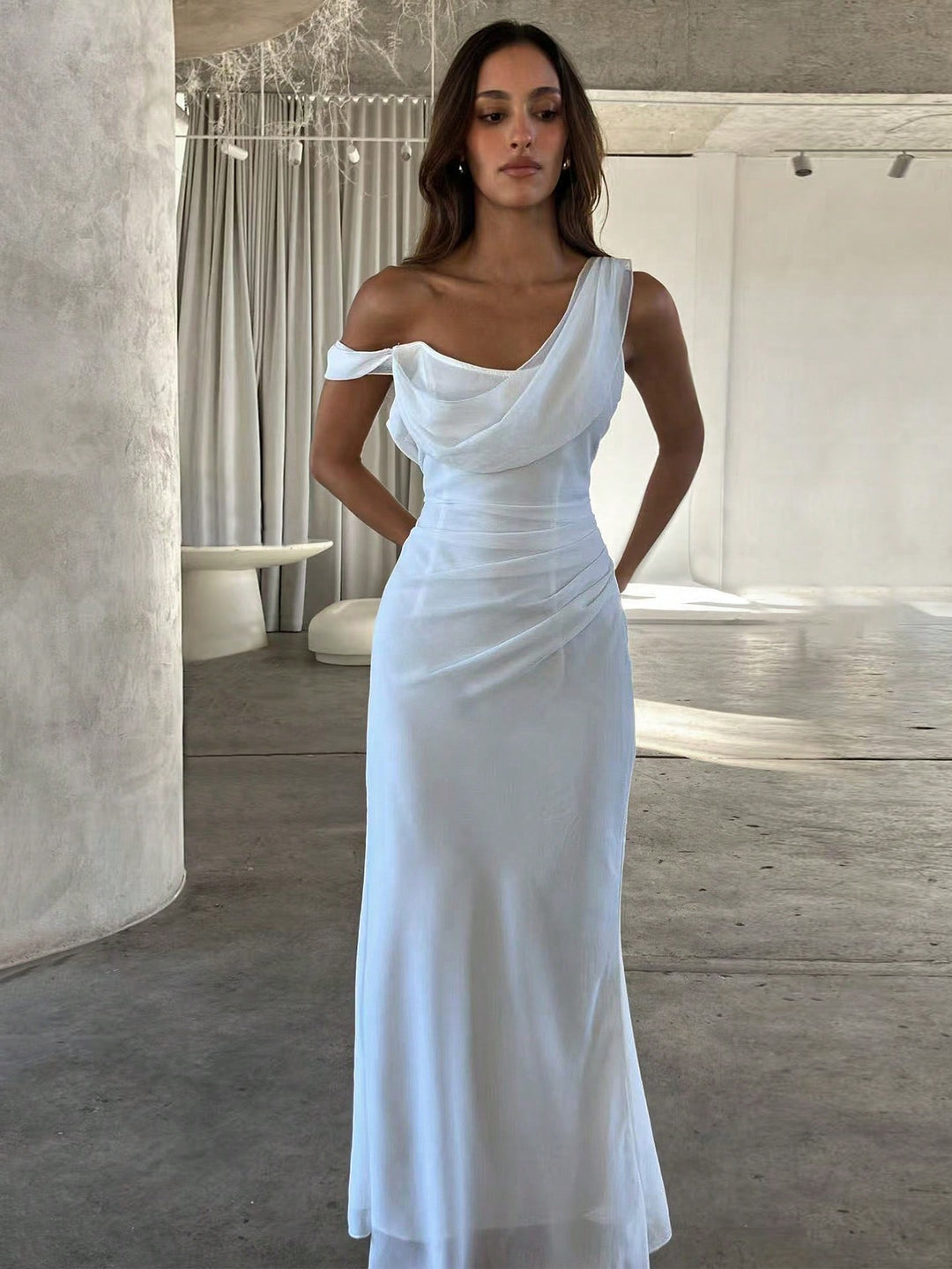 Rochie maxi SHEIN, alb