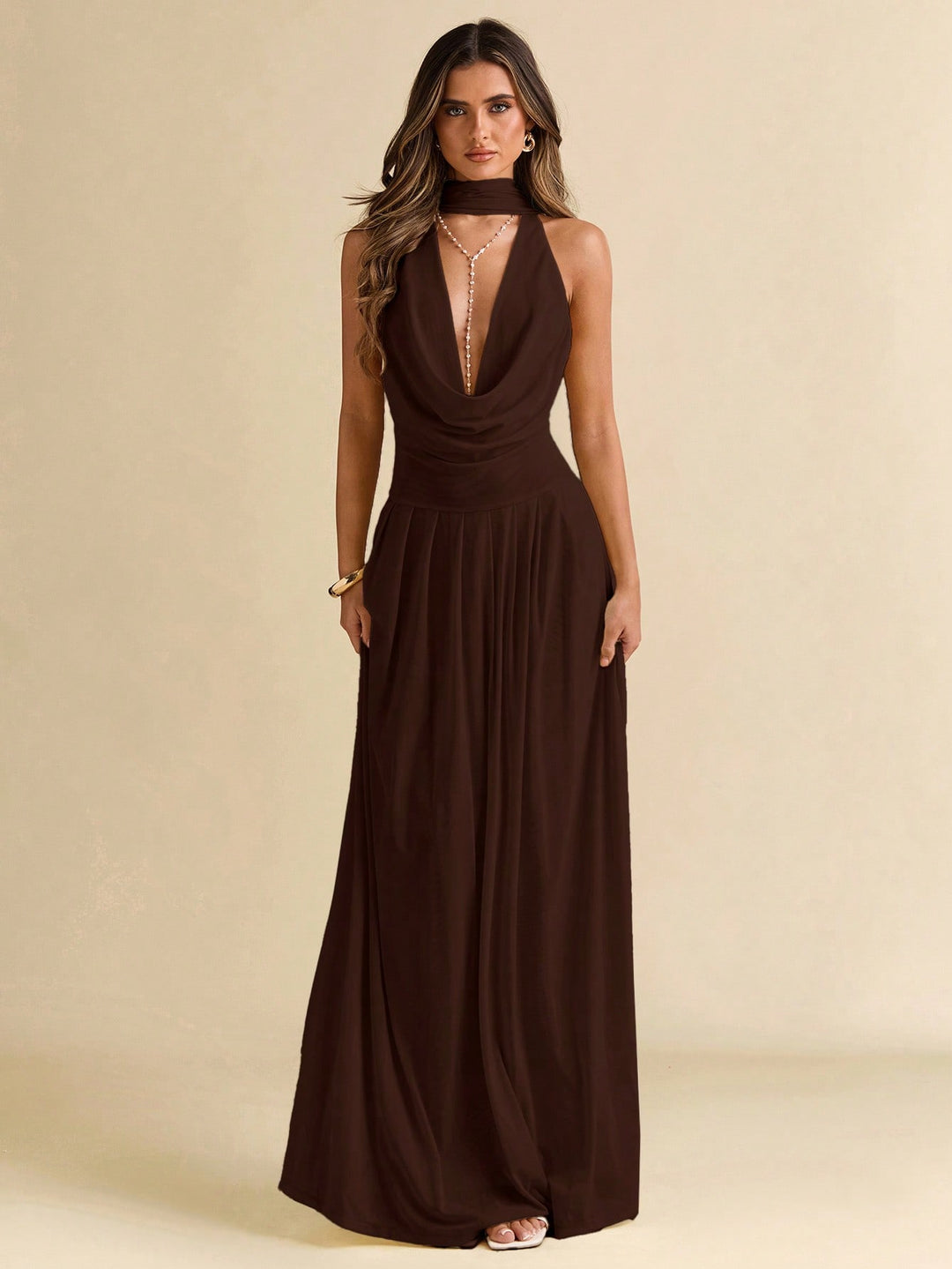 Rochie maxi SHEIN, maro