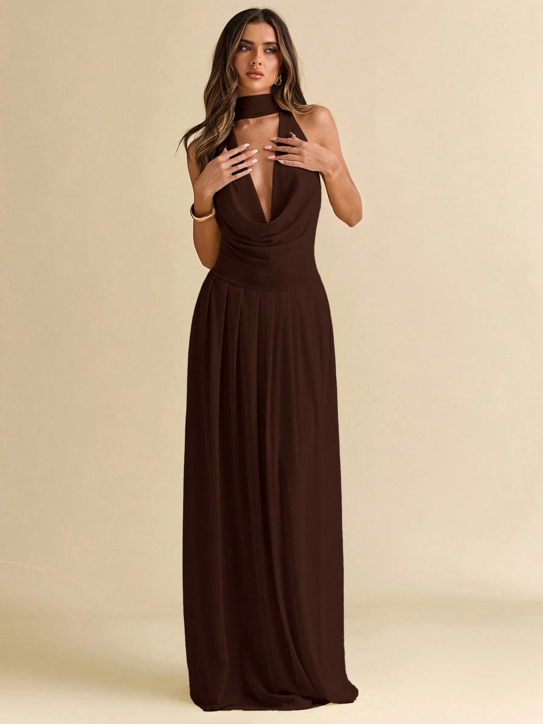 Rochie maxi SHEIN, maro