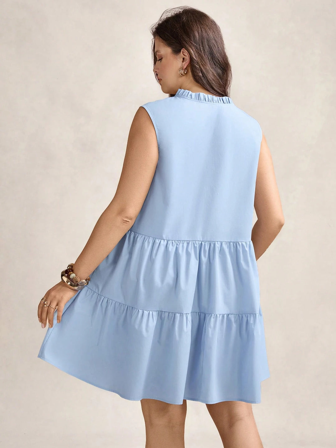 Shein Curve+ mini ruha, kék