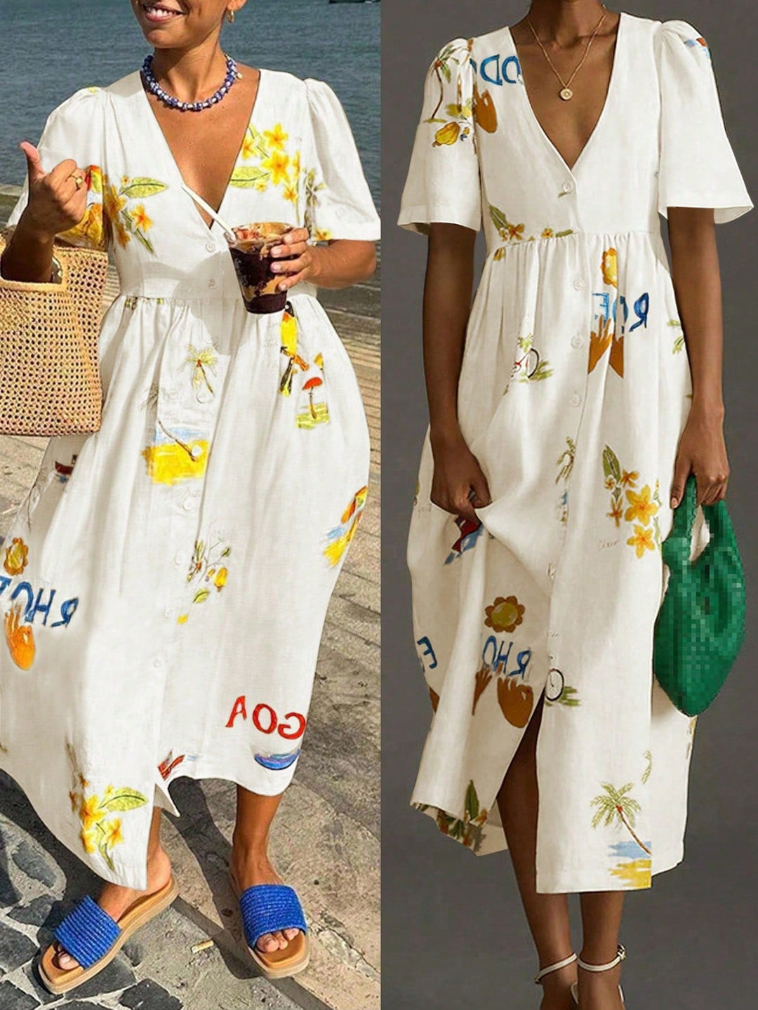 Rochie maxi SHEIN, mix culori