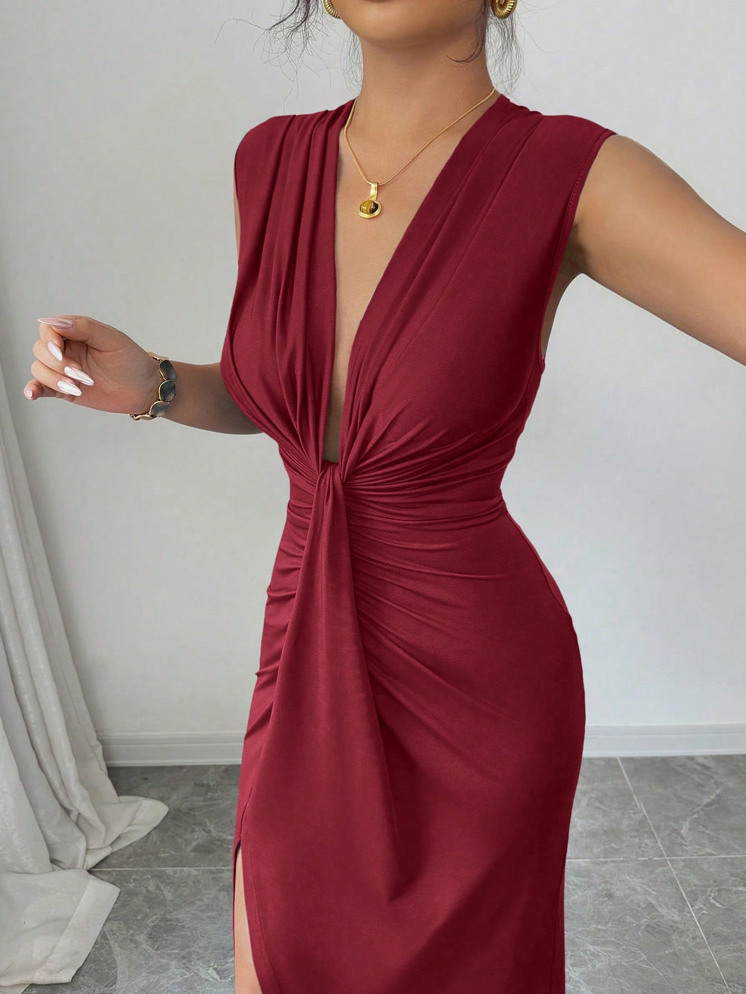Rochie midi SHEIN, vișiniu
