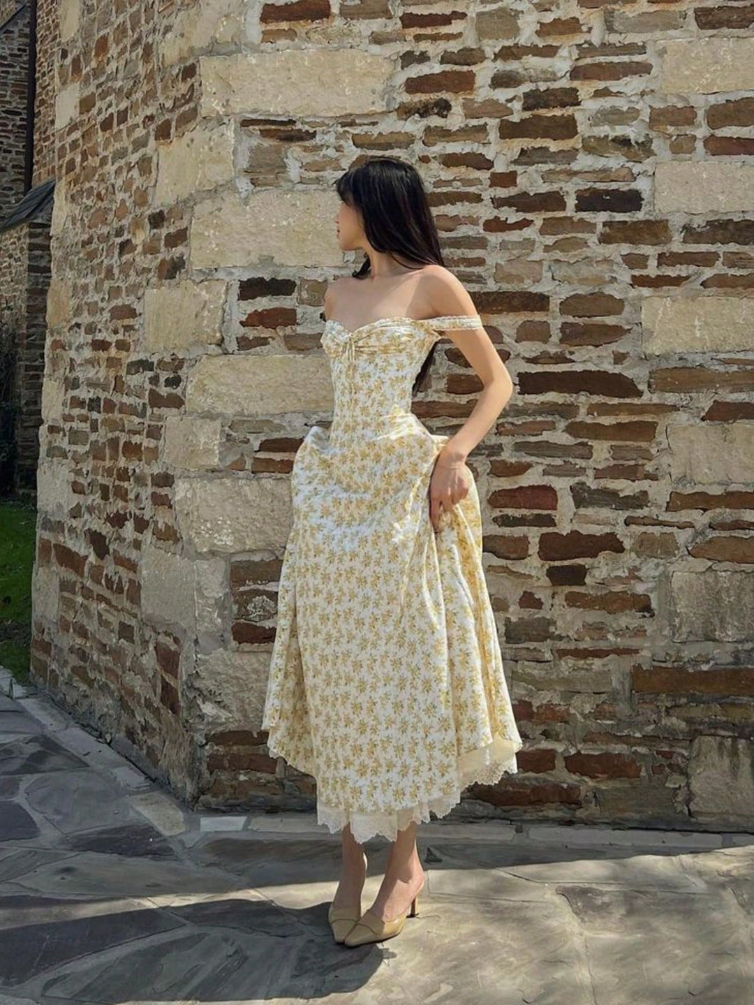 Rochie midi SHEIN, galben