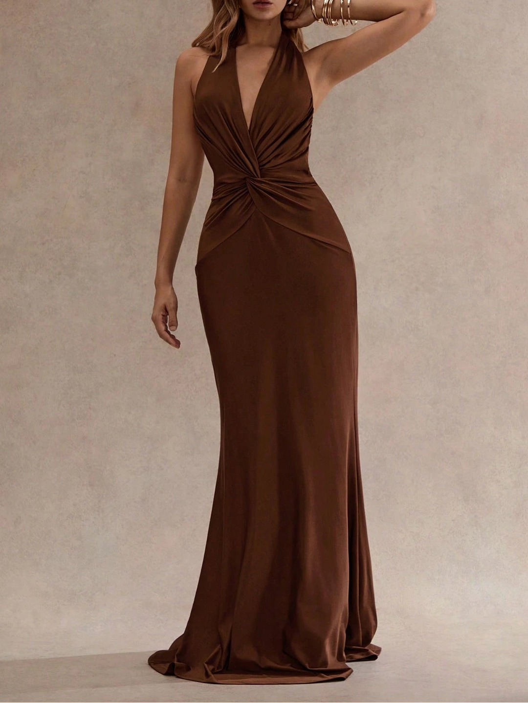 Rochie maxi SHEIN, maro