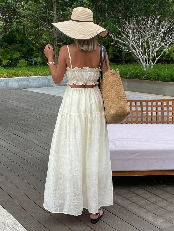 Rochie maxi SHEIN, crem