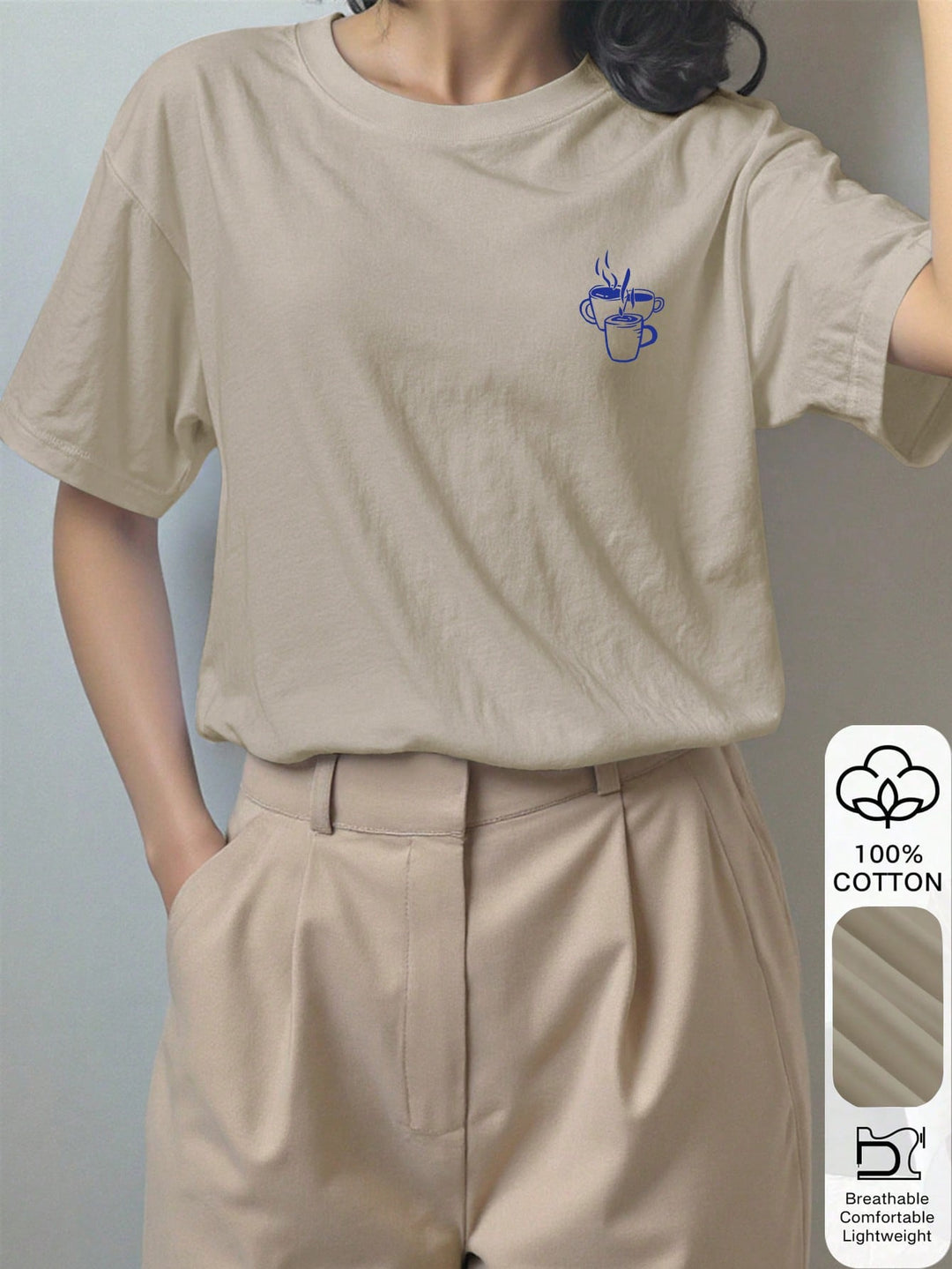 Tricou SHEIN, bej