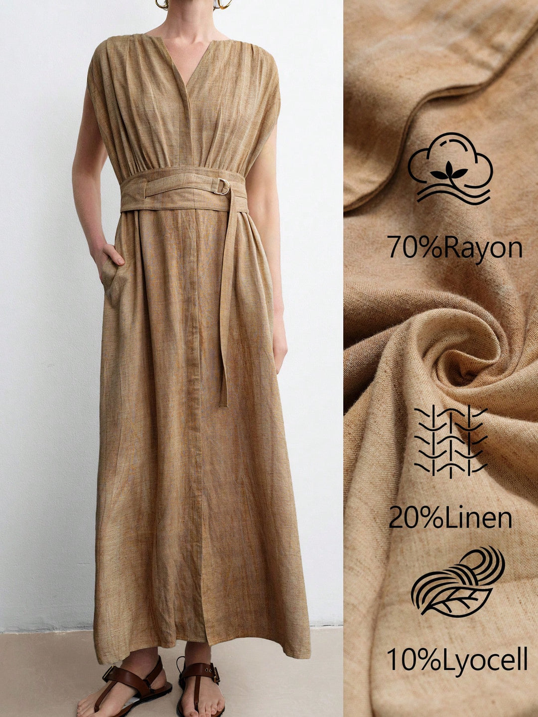 Rochie maxi SHEIN, kaki
