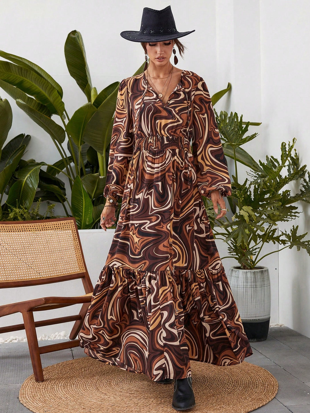 Rochie maxi SHEIN, maro
