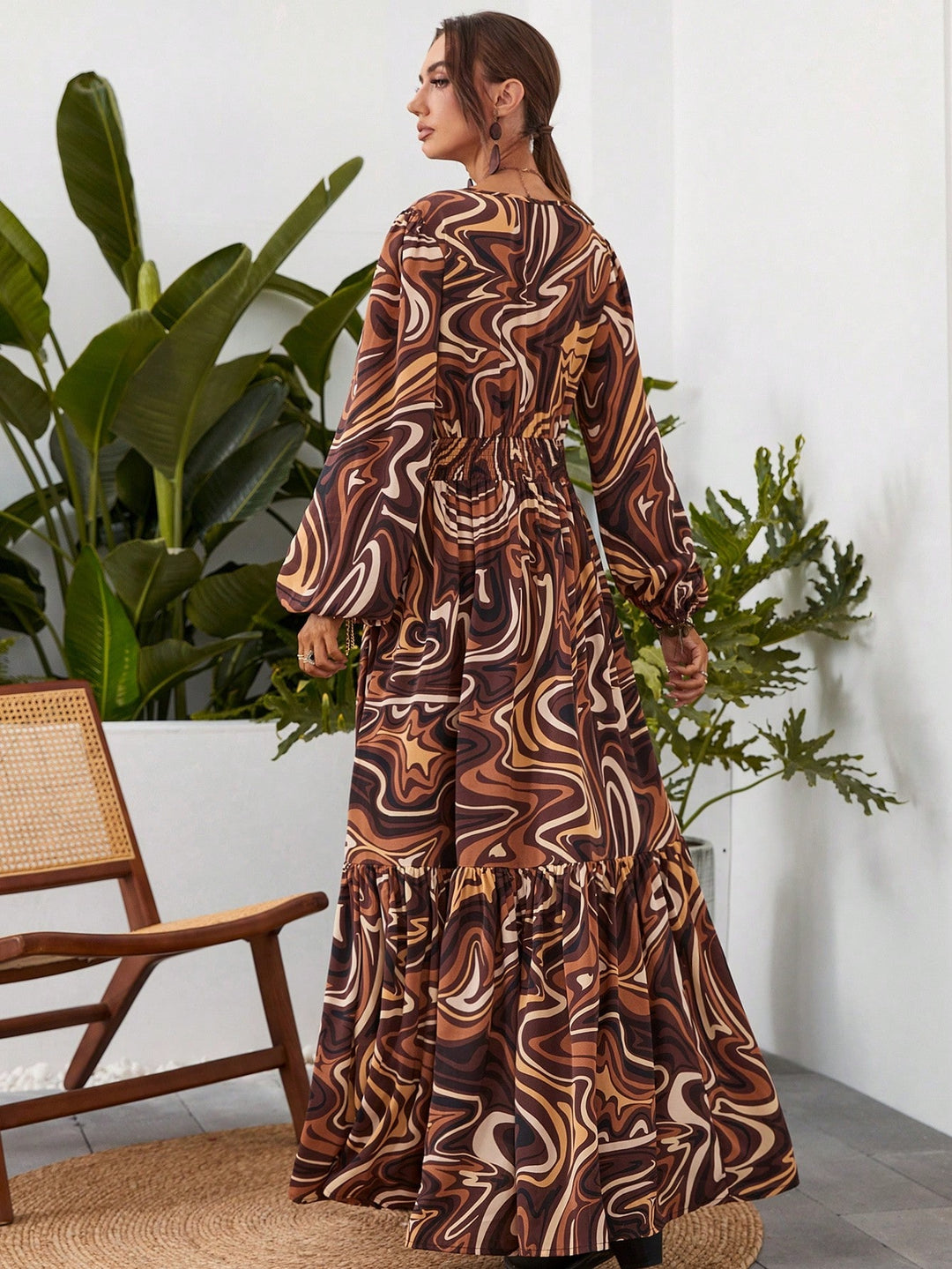 Rochie maxi SHEIN, maro