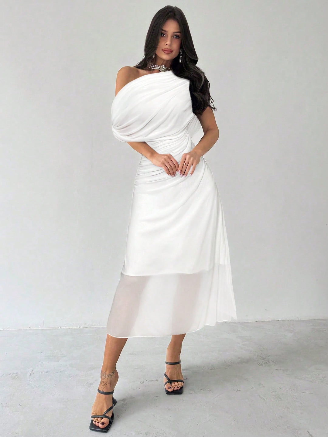 Rochie maxi SHEIN, alb