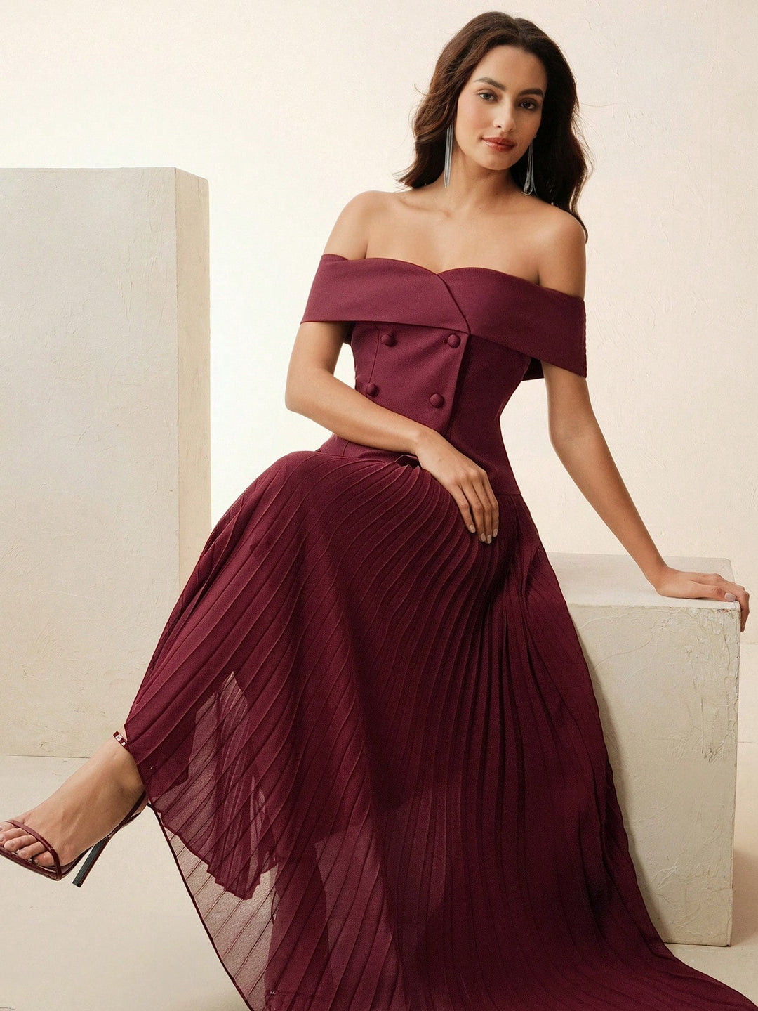 Rochie maxi SHEIN, vișiniu