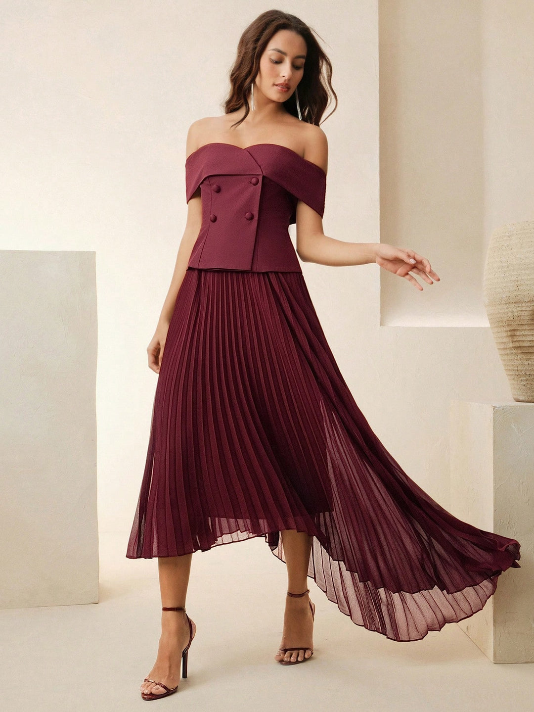 Rochie maxi SHEIN, vișiniu