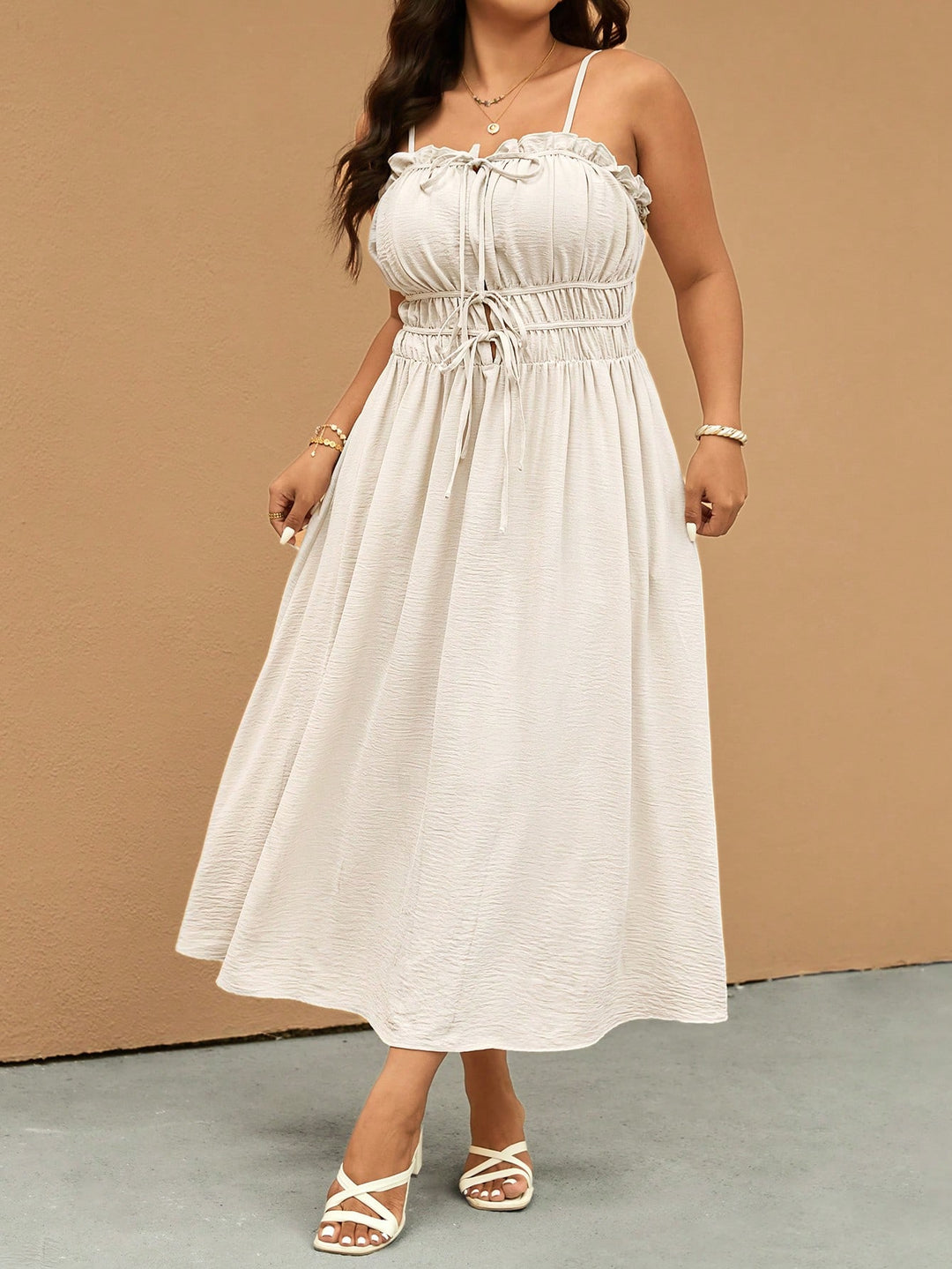 Rochie maxi SHEIN, bej
