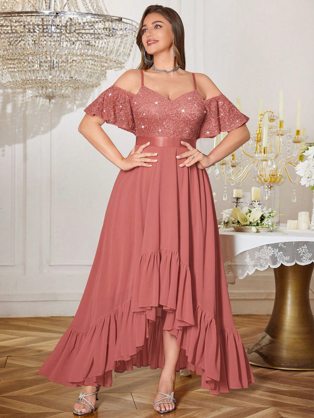 Rochie de ocazie SHEIN, roz