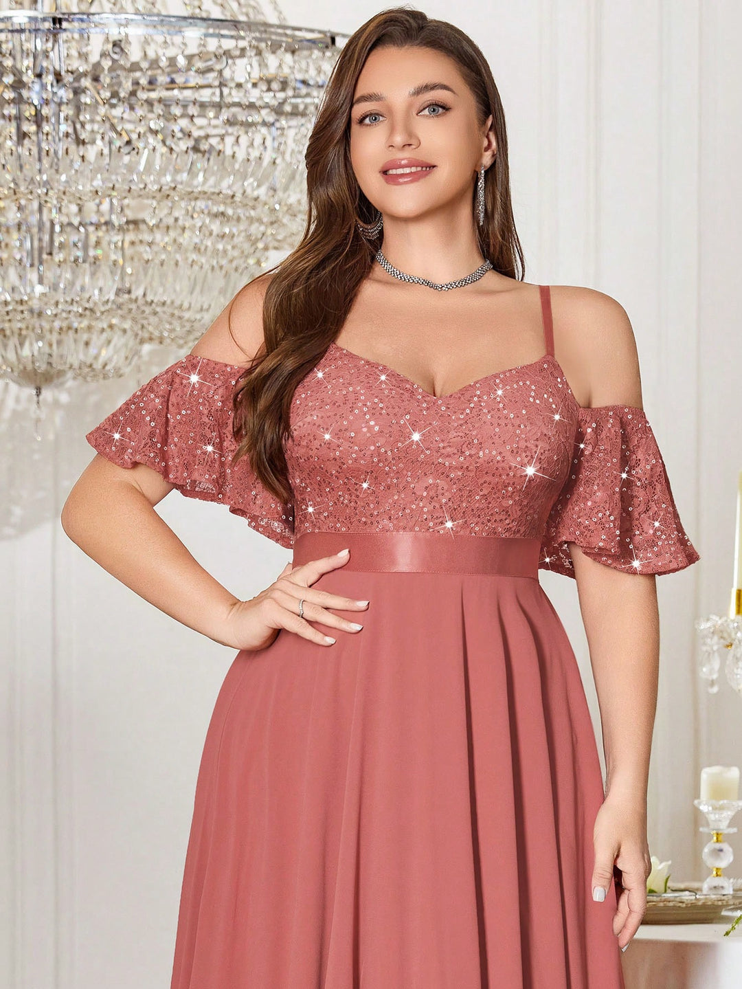 Rochie de ocazie SHEIN, roz