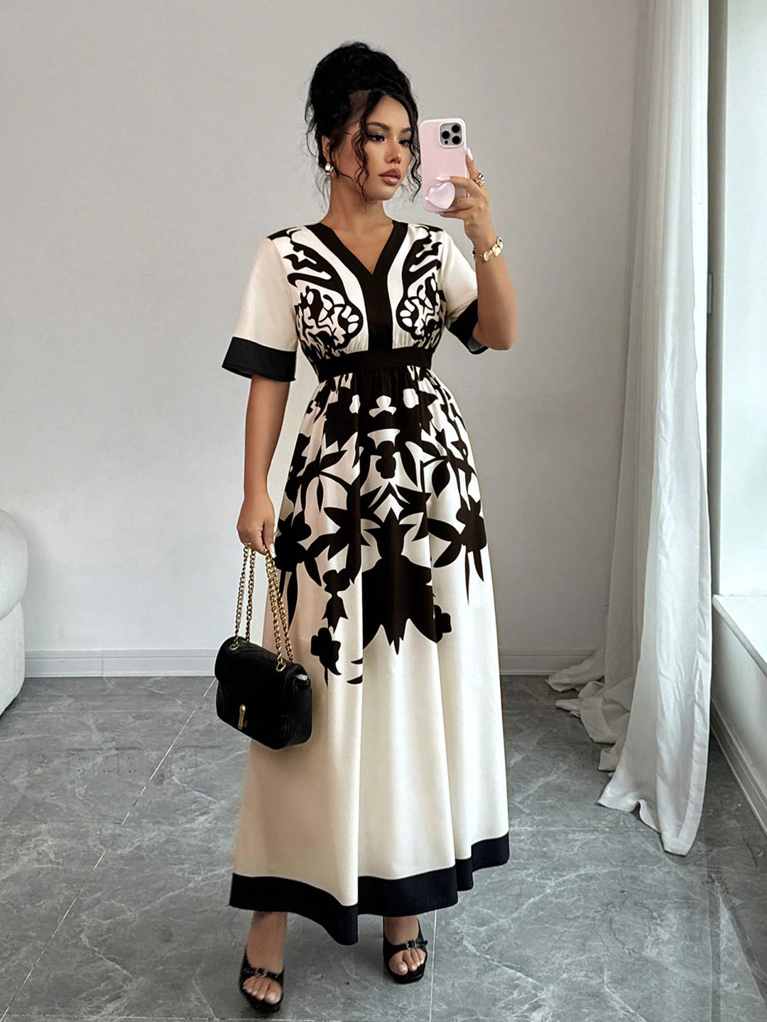 Rochie midi SHEIN, bej