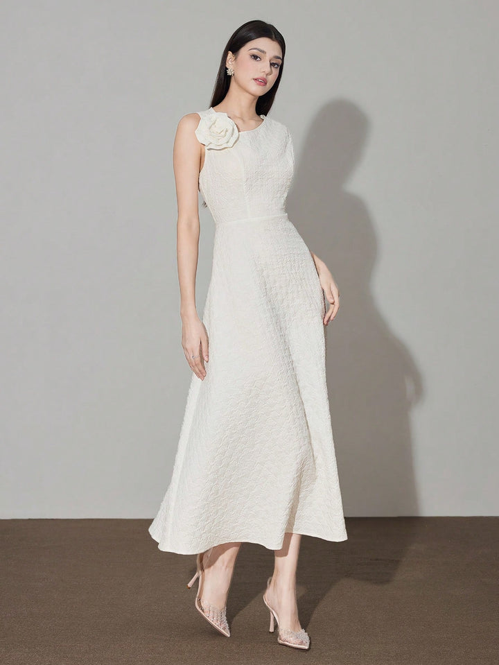 Rochie midi SHEIN, crem