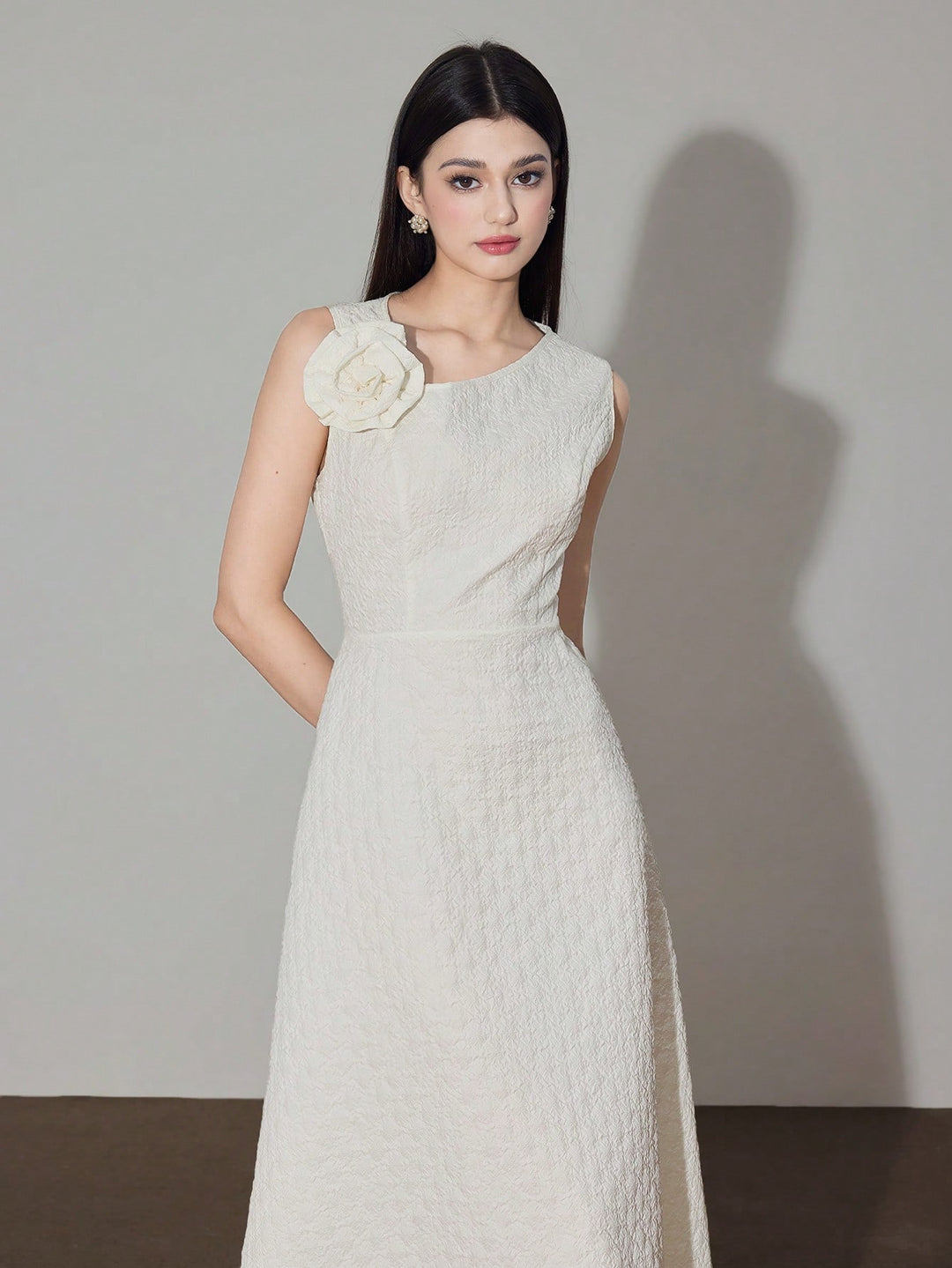 Rochie midi SHEIN, crem