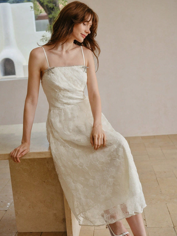 Rochie maxi SHEIN, crem
