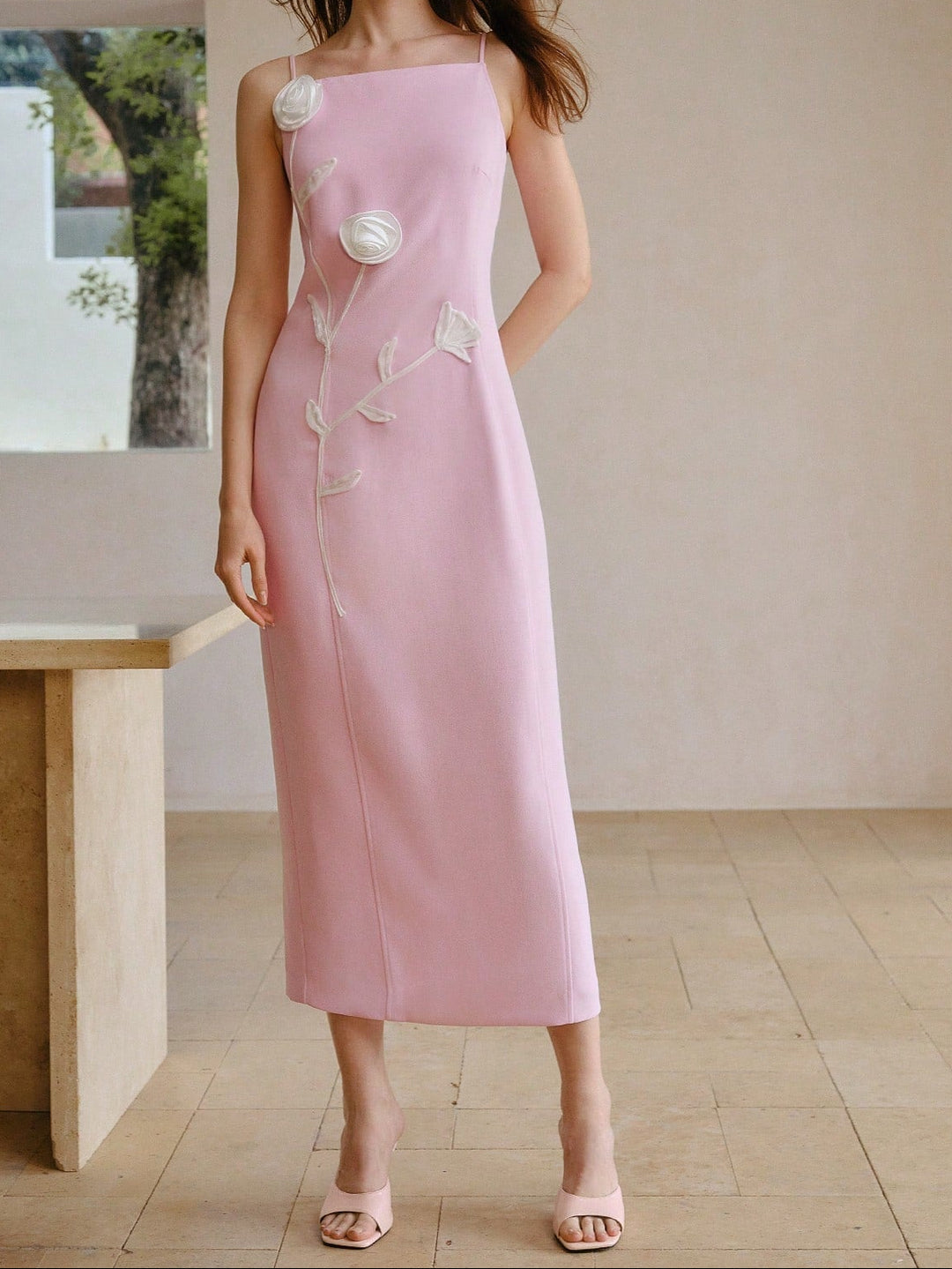 SHEIN maxi ruha, rózsaszín