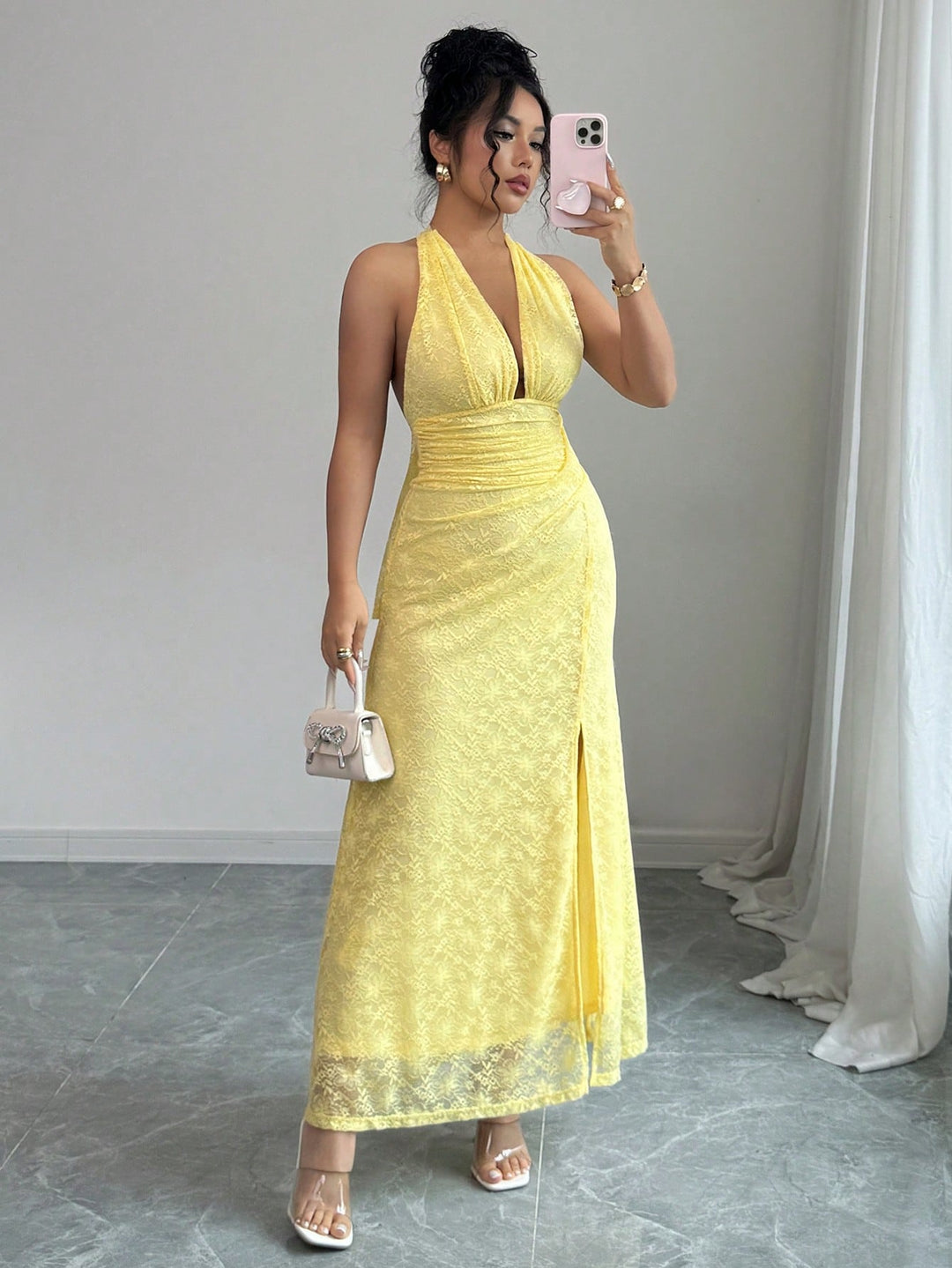 Rochie maxi SHEIN, galben