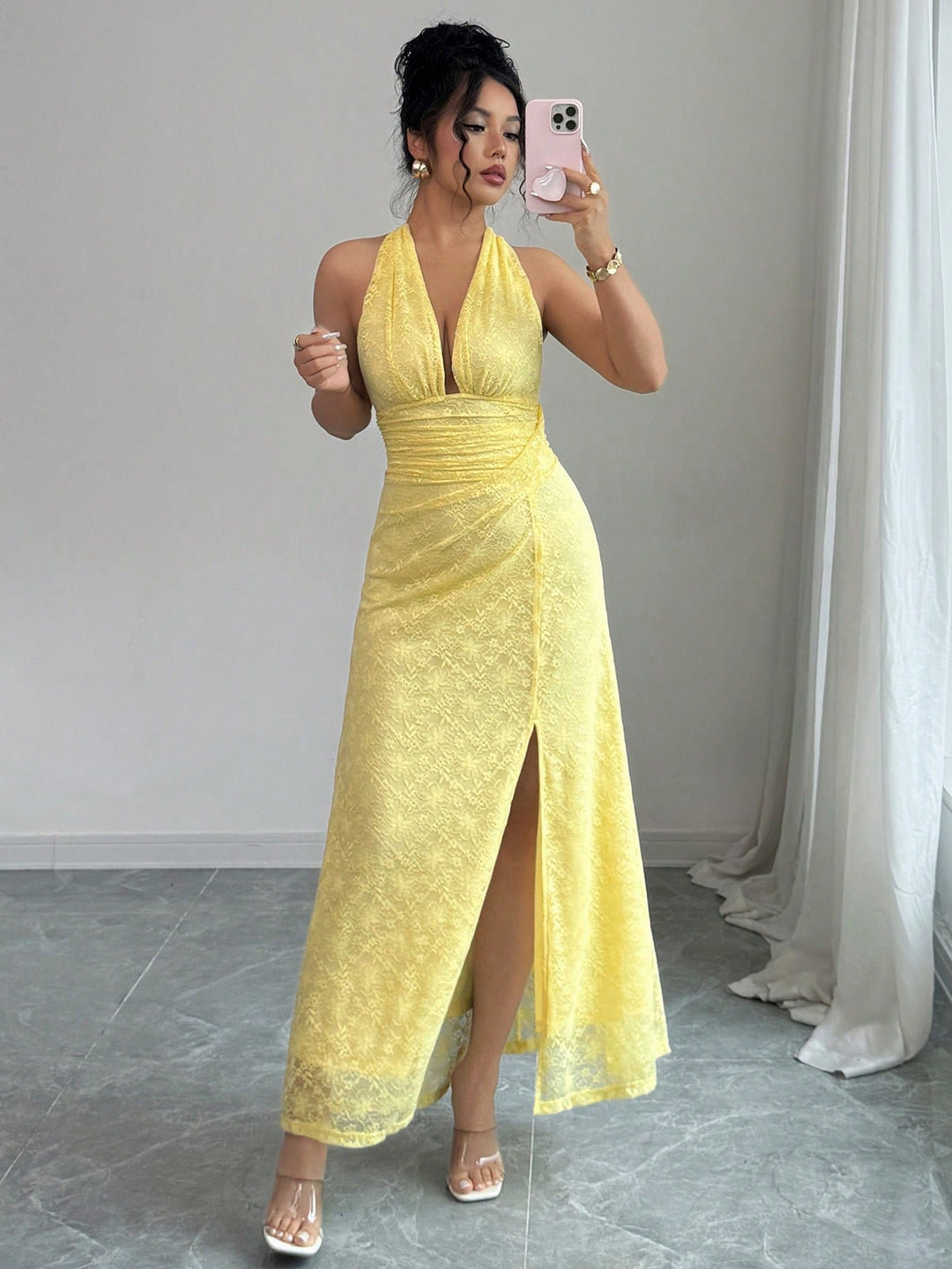 Rochie maxi SHEIN, galben