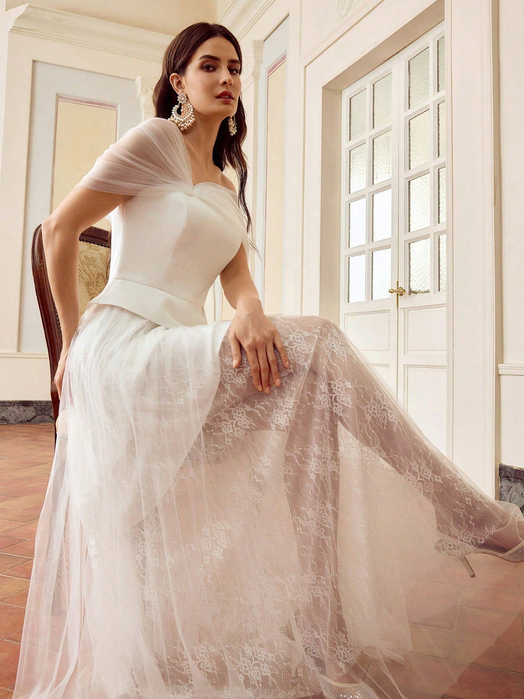 Rochie maxi SHEIN, alb