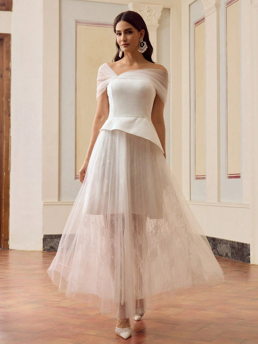 Rochie maxi SHEIN, alb