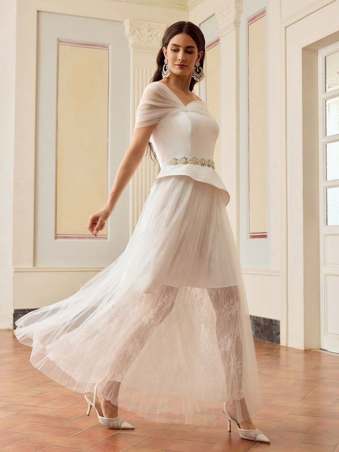 Rochie maxi SHEIN, alb