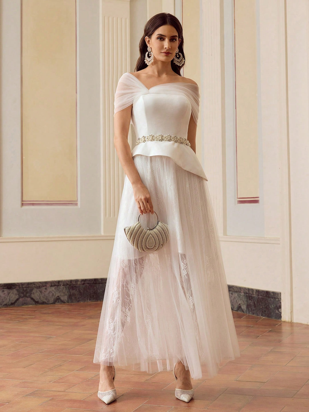 Rochie maxi SHEIN, alb