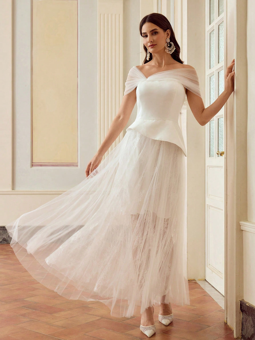 Rochie maxi SHEIN, alb