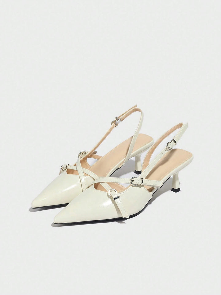 Pantofi cu toc SHEIN, crem